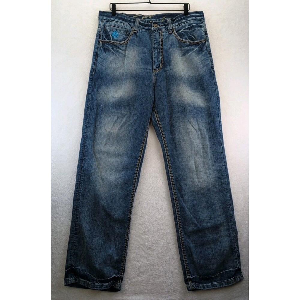 Eight 732 8732 Baggy Y2K Hip Hop Jeans Street wear Distressed Men's 36x34